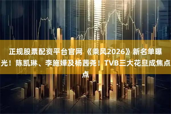 正规股票配资平台官网 《乘风2026》新名单曝光！陈凯琳、李施嬅及杨茜尧！TVB三大花旦成焦点